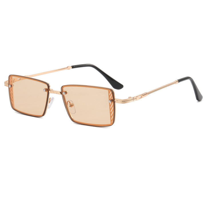 Dame Elegant kvadratisk solbrille med raffinerte rammedetaljer Luvikno