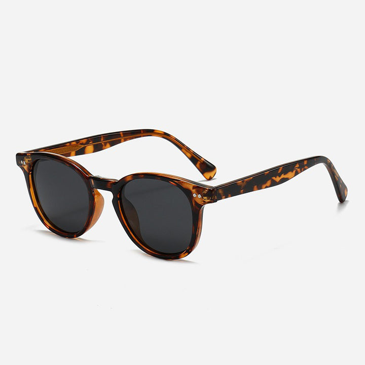 Dame Rund solbrille med stilfullt mønster og UV-beskyttelse Luvikno