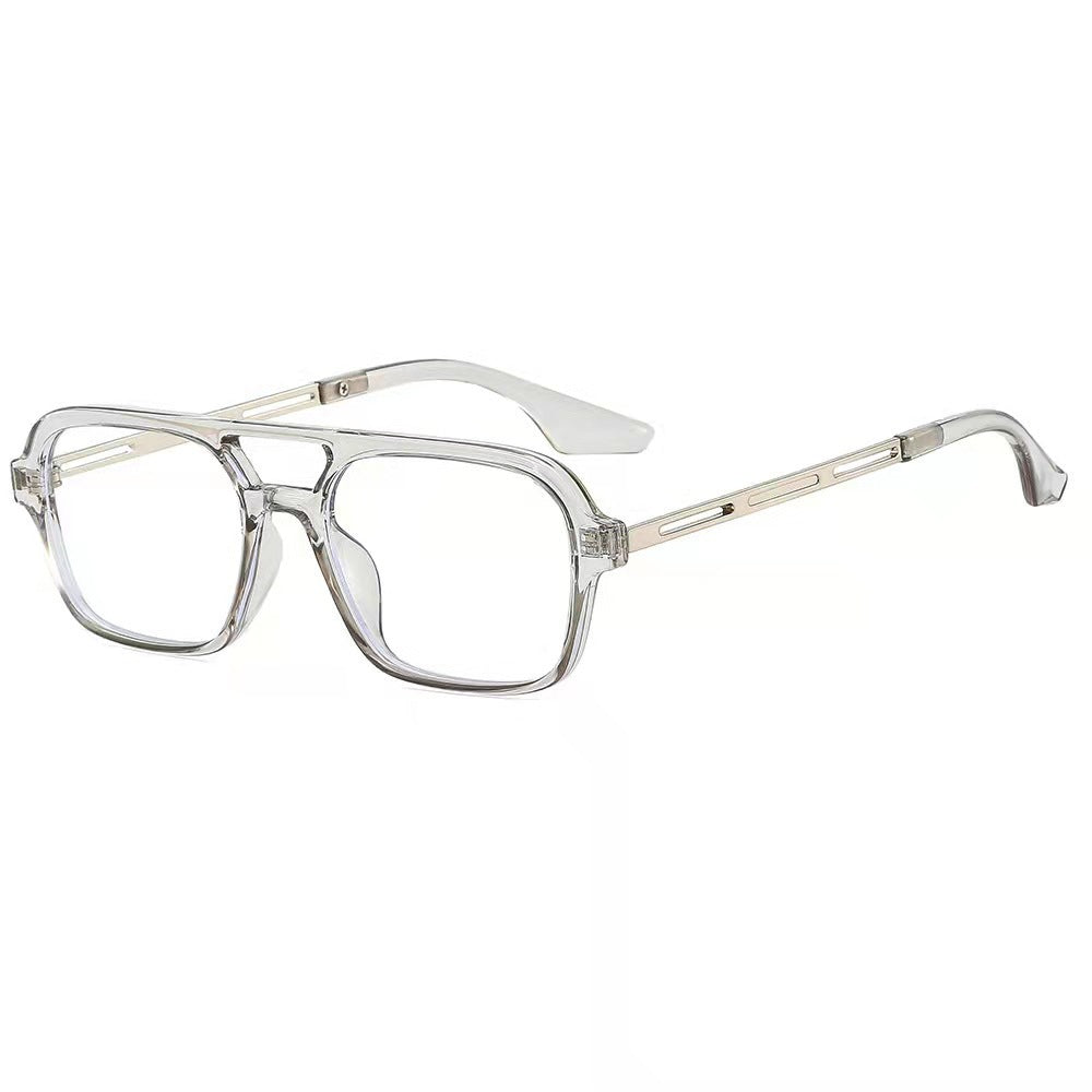 Dame designer solbriller med elegant transparent ramme og gule glass Luvikno