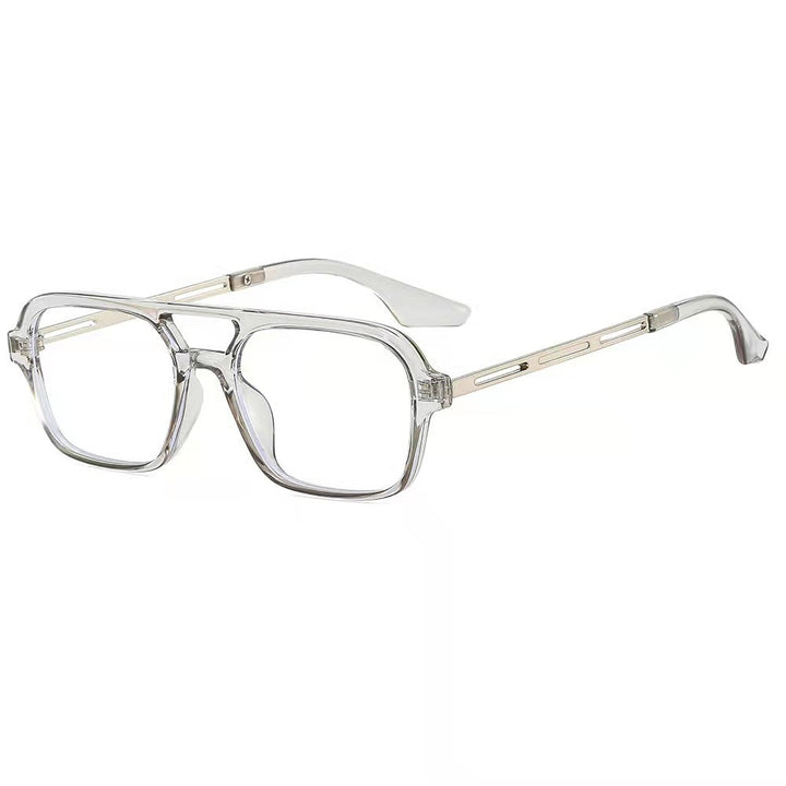 Dame designer solbriller med elegant transparent ramme og gule glass Luvikno
