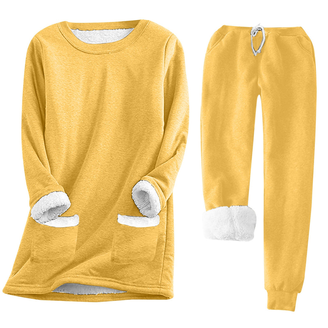Luvik | Kvinne Myk Lounge Dress med fleece-fôr og praktiske lommer