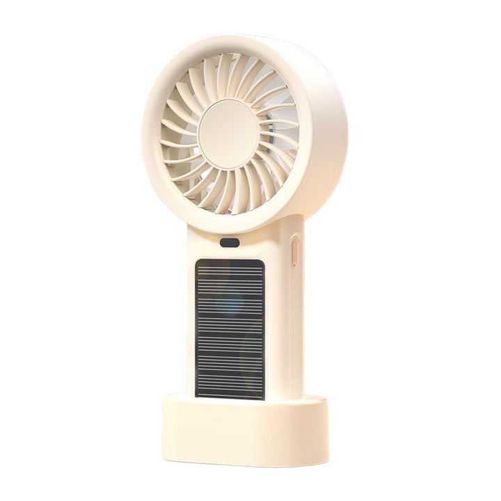 Unisex nan bærbar håndvifte med solcellepanel, USB-ladefunktion og genopladeligt batteri Luvikno