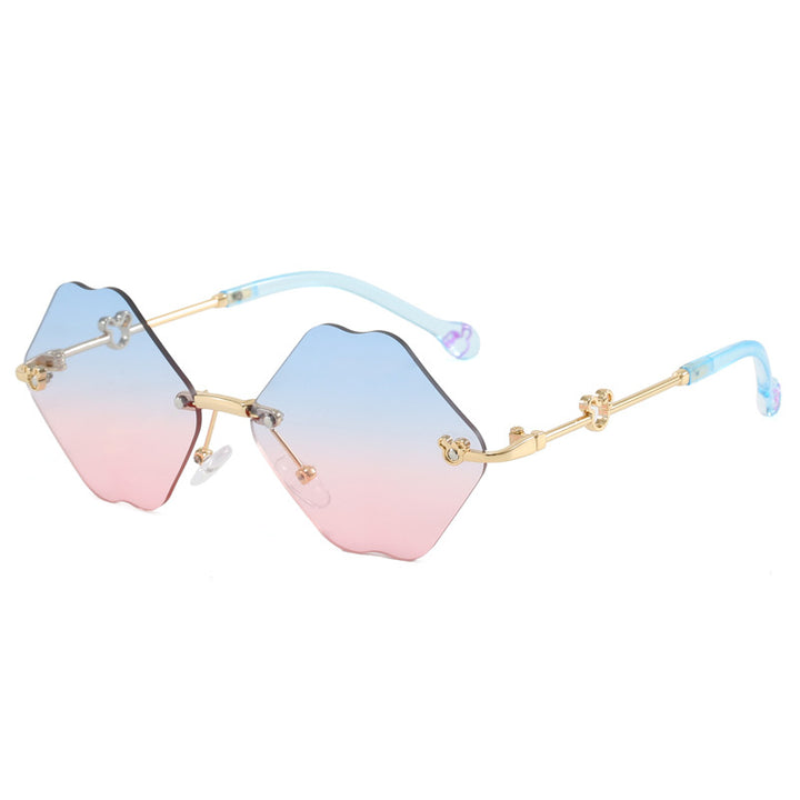 Dame geometrisk oversized solbrille med detaljerte, luksuriøse rammer Luvikno