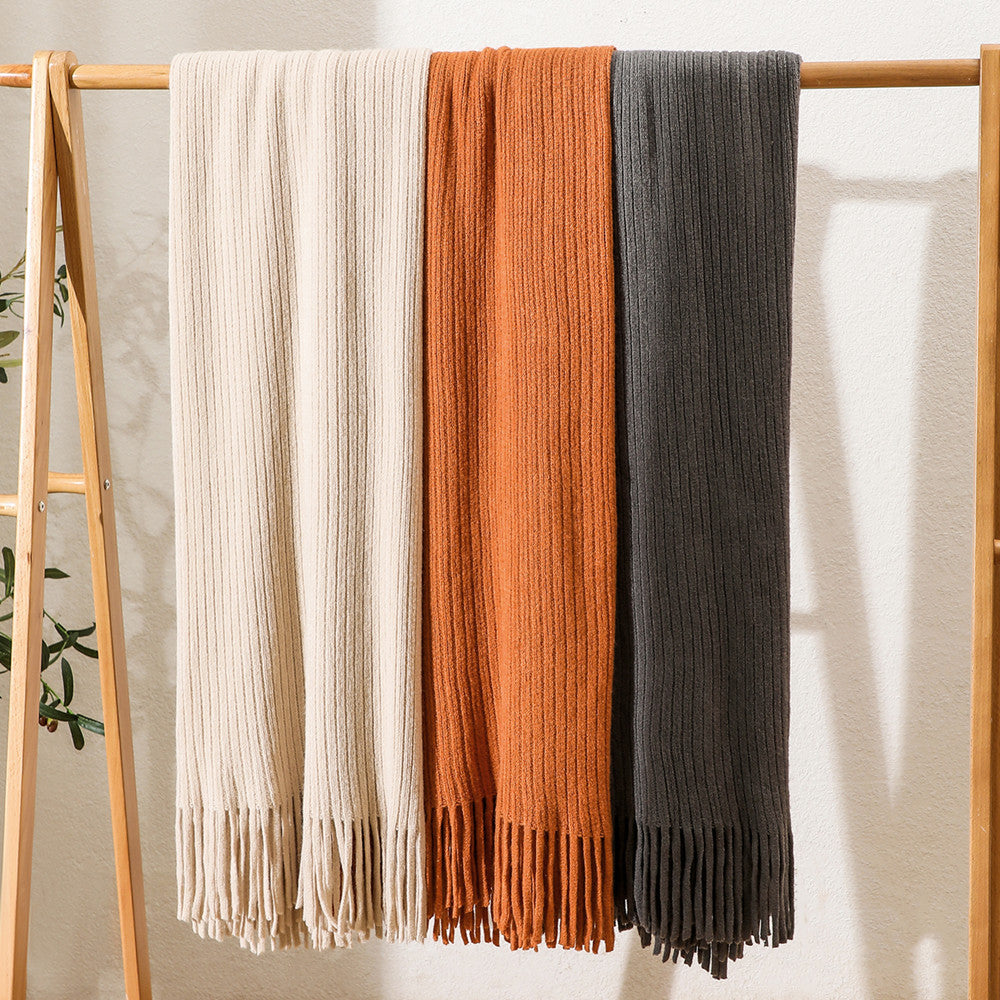 Damer cozy strikket teppe Luvikno