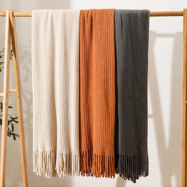Damer cozy strikket teppe Luvikno
