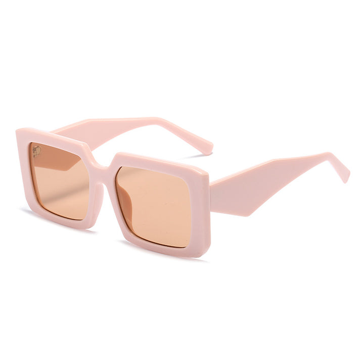Dame Geometrisk Solbrille med bred ramme Luvikno