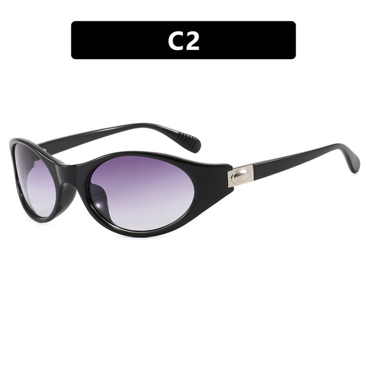 Dame stilfull solbrille i elegant ovalt design med beskyttende UV-filter Luvikno