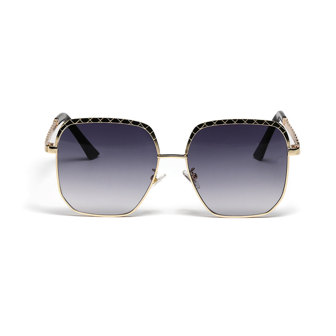 Dame moteriktig oversized solbrille i geometrisk design Luvikno