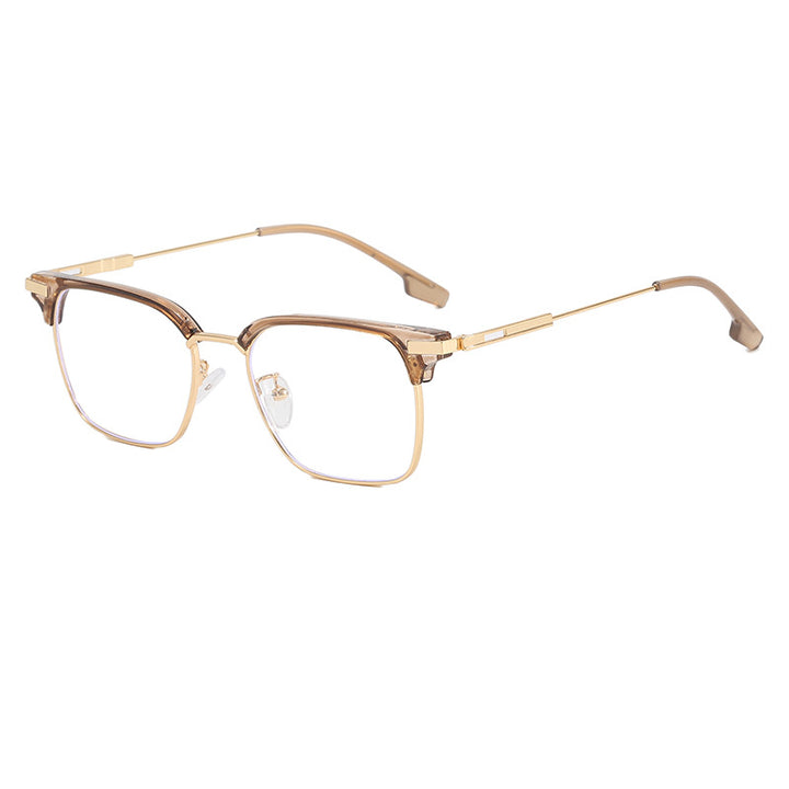 Dame kvadratisk solbrille med lett metallramme og brede stenger Luvikno
