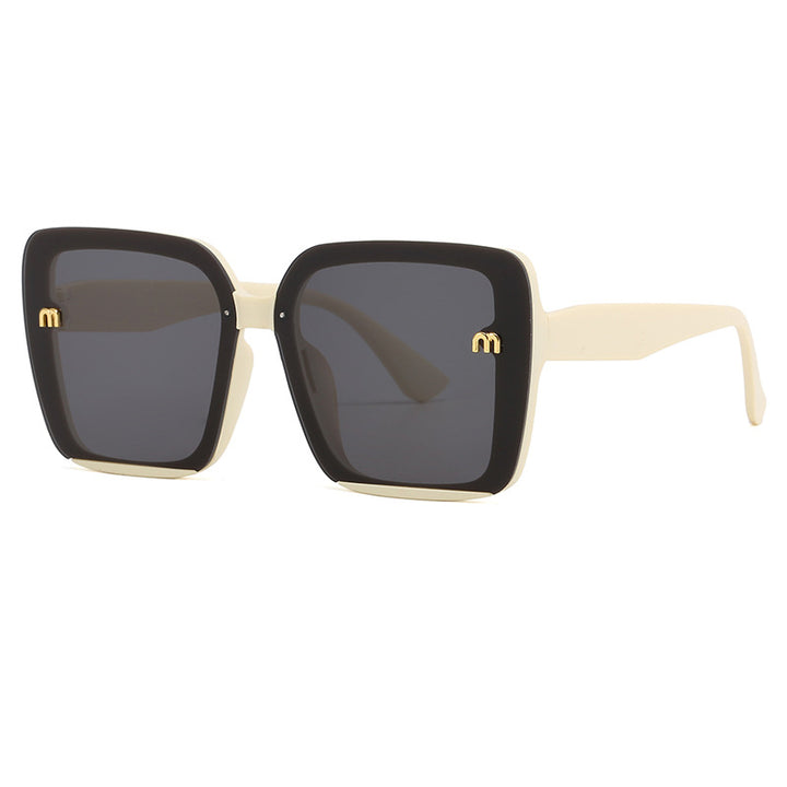 Dame oversized kvadratisk solbrille med elegant ramme Luvikno