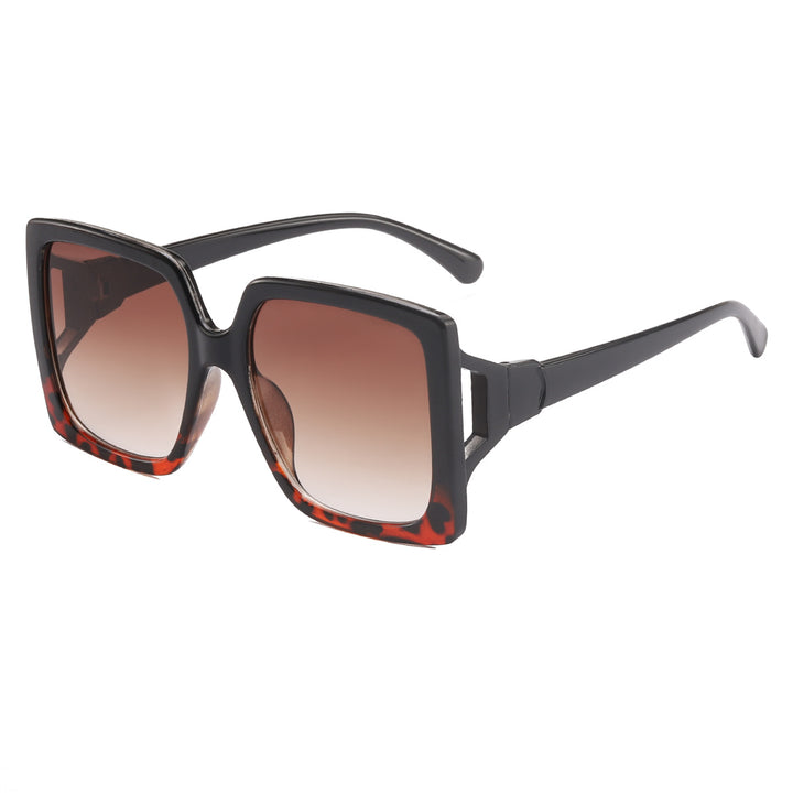 Dame modische oversized solbrille med gradient-innfatninger Luvikno