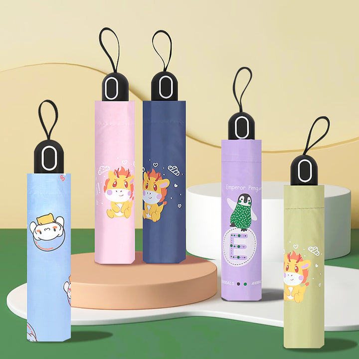 Kvinne Folding Paraply med Morsomt Dyre Design Luvikno