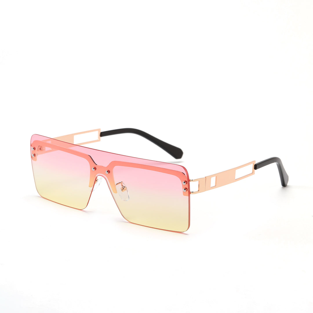 Dame oversized solbriller med moderne geometrisk design Luvikno