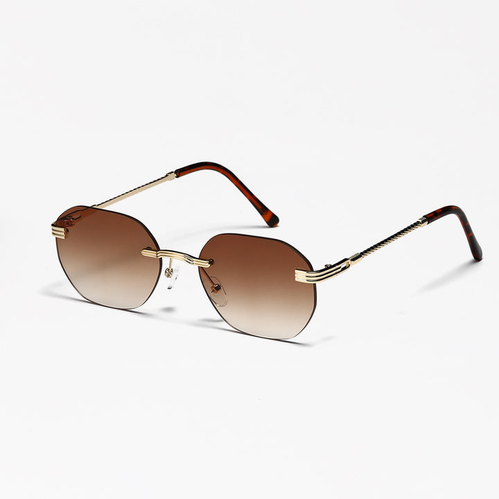 Dame geometrisk solbrille med elegant metallramme Luvikno