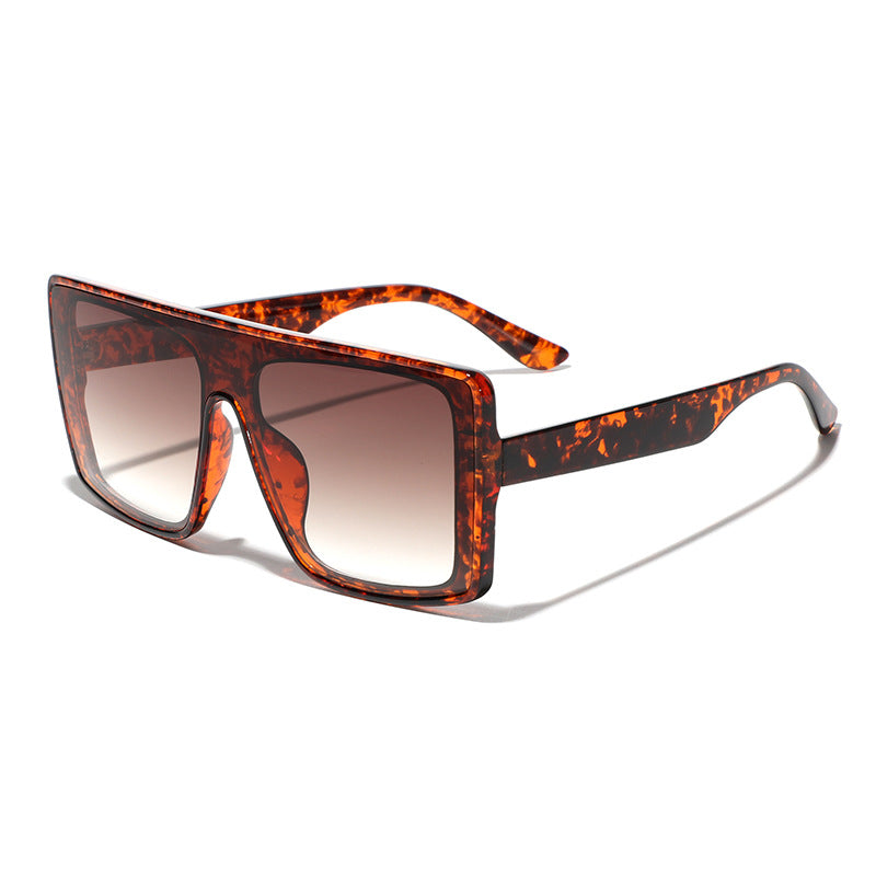 Dame oversized kvadratisk solbrille med luksuriøst skilpadde-design Luvikno