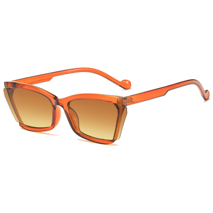 Dame moteriktig solbrille med unikt rektangulært design og UV-beskyttelse Luvikno