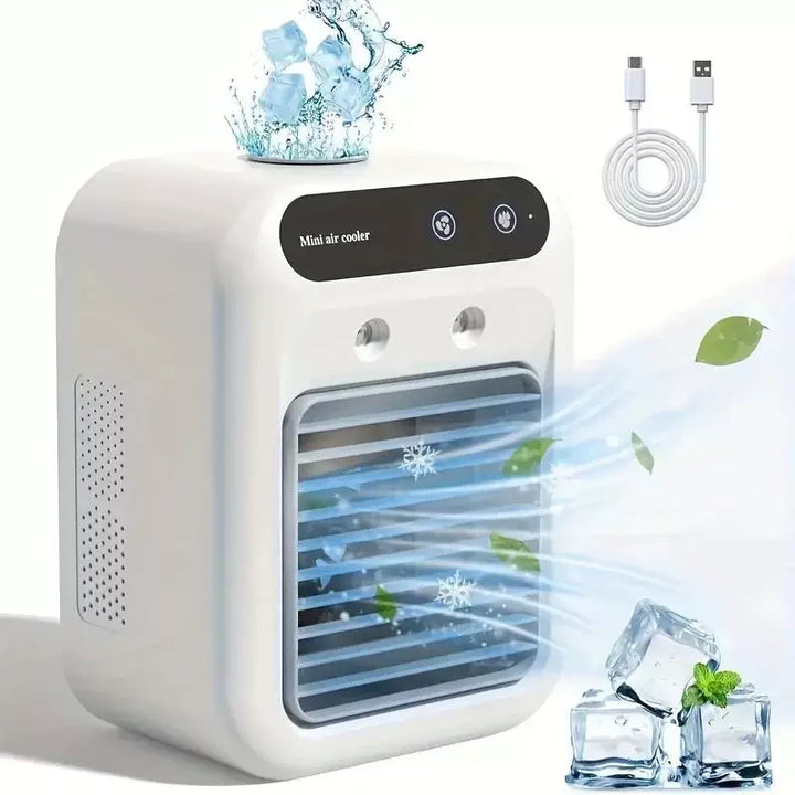 Unisex en størrelse personlig skrivebords-evaporator-mikrokjøler med øvre fylling isreservoir justerbare multi-vinkel-luftutløp hviskende stille USB-vifte Luvikno