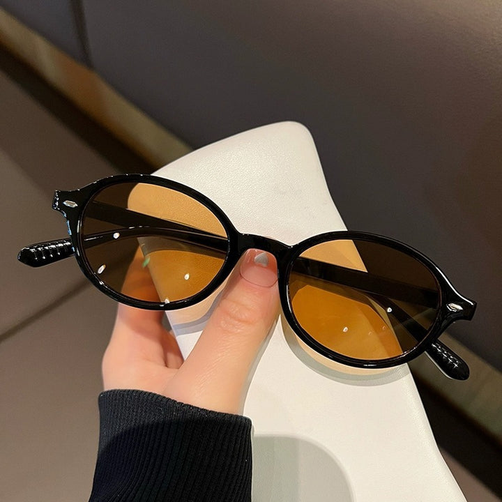 Dame modische solbrille i elegant ovaldesign Luvikno