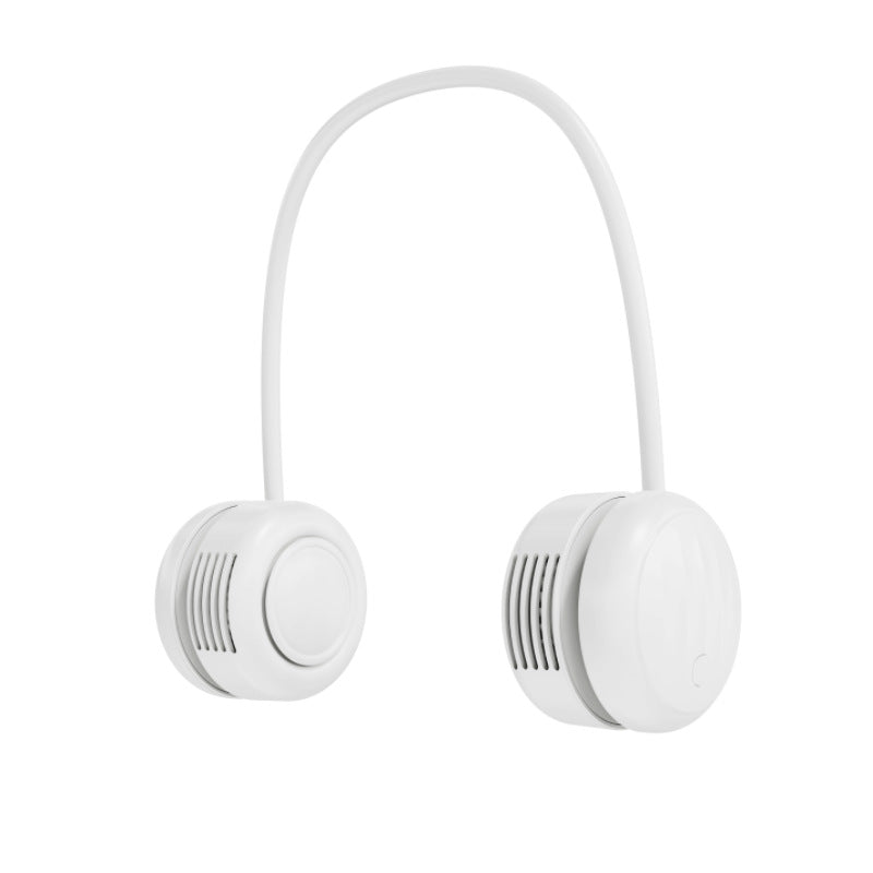 Kjølende handsfree dual-hodet bærbar nakkevifte med fleksibel gåsehals og USB-C opplading Luvikno