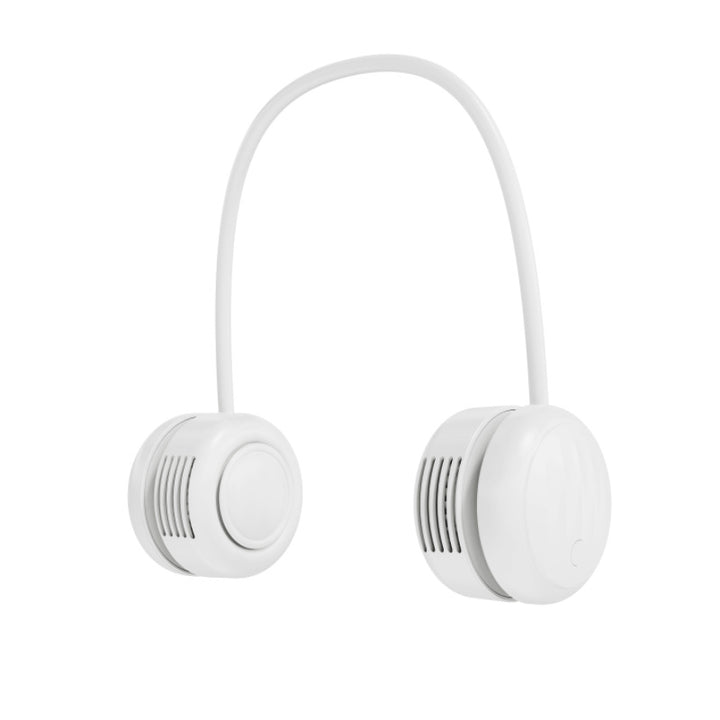 Kjølende handsfree dual-hodet bærbar nakkevifte med fleksibel gåsehals og USB-C opplading Luvikno