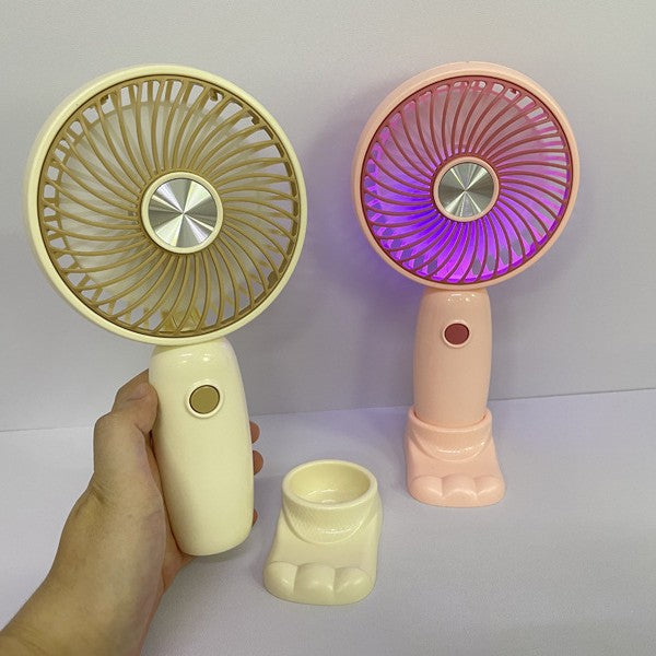 Unisex Bærbar Håndvifte med LED-belysning og kreativt design Luvikno