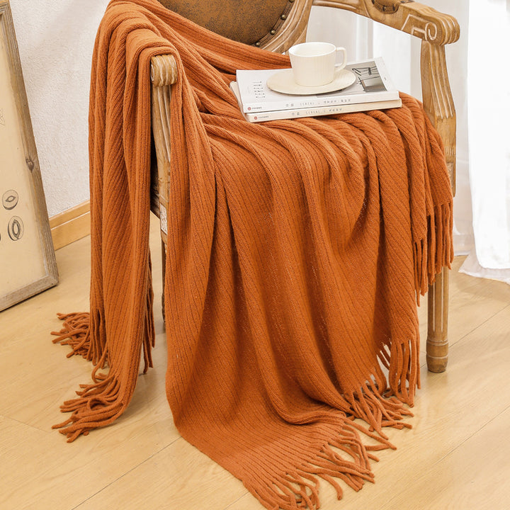 Damer cozy strikket teppe Luvikno
