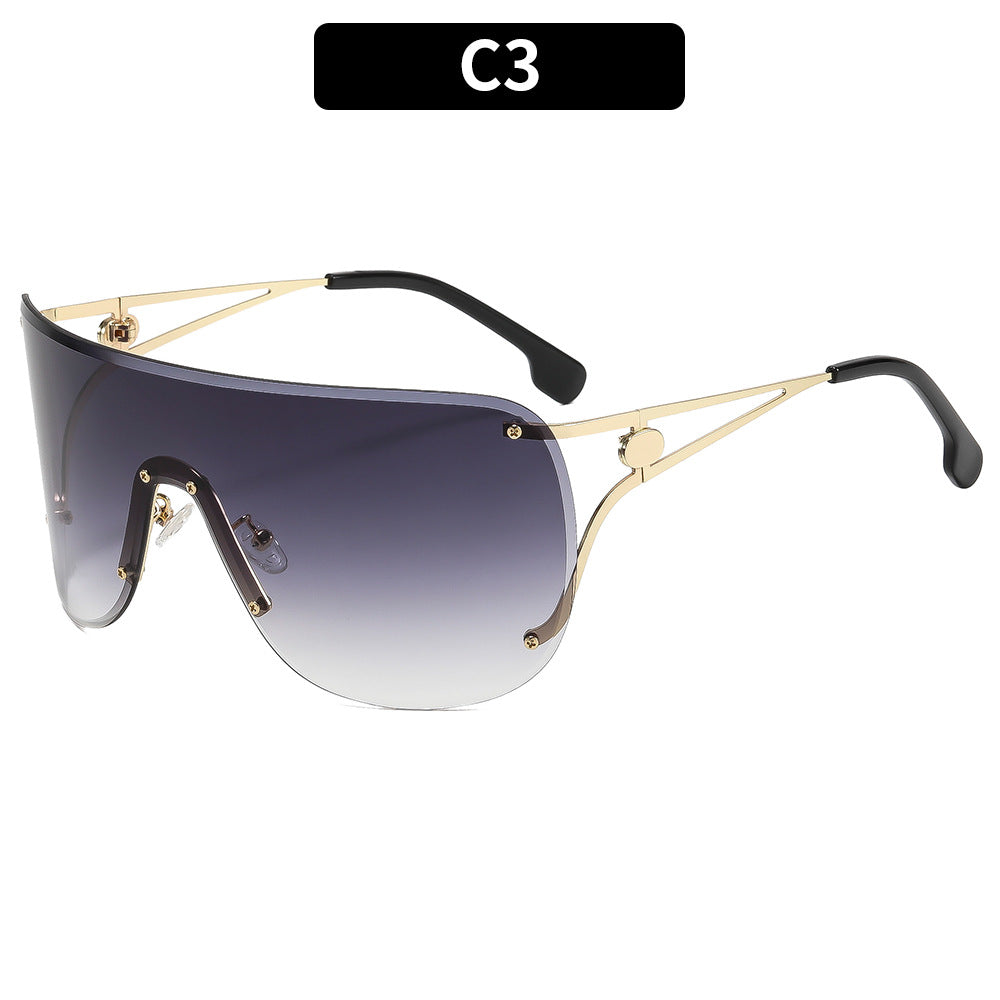 Dame visir-lignende solbrille med elegant metallramme Luvikno
