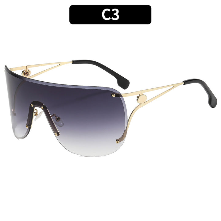 Dame visir-lignende solbrille med elegant metallramme Luvikno