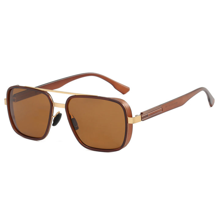 Dame elegant firkantet solbrille med høykvalitets metallramme Luvikno