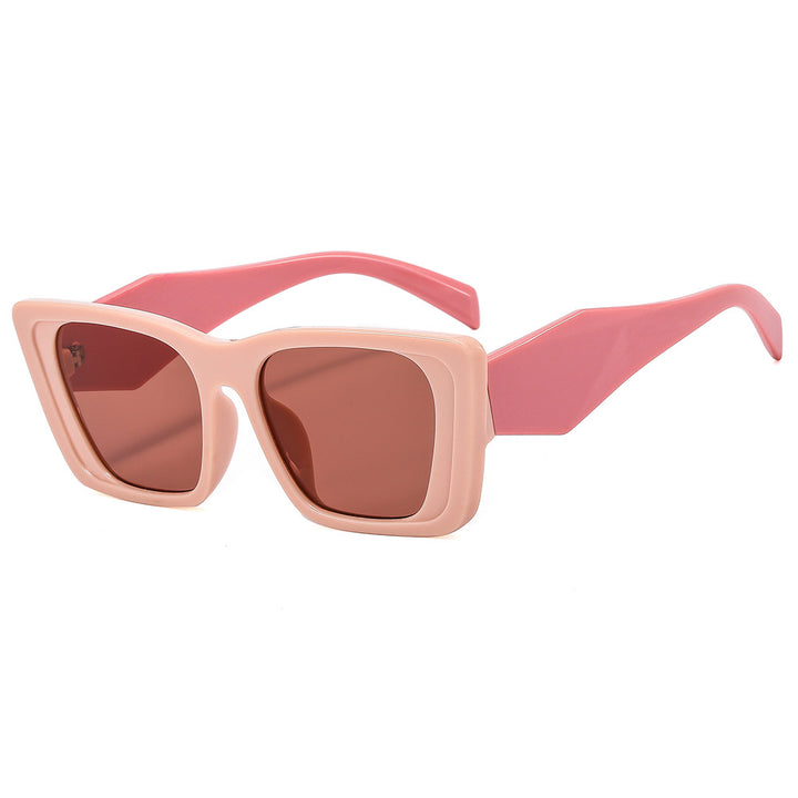 Dame oversized designer-solbrille med futuristisk ramme Luvikno