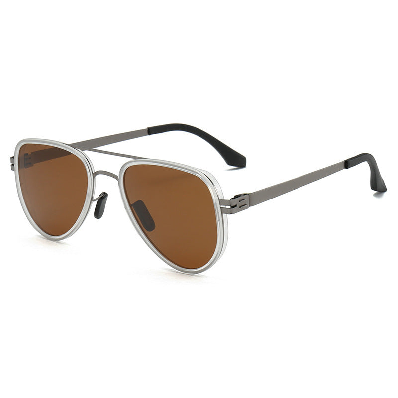 Dame Aviator-solbriller med robust metallramme og polariserte linser Luvikno