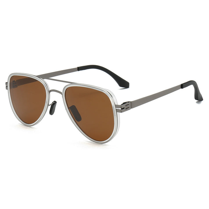 Dame Aviator-solbriller med robust metallramme og polariserte linser Luvikno