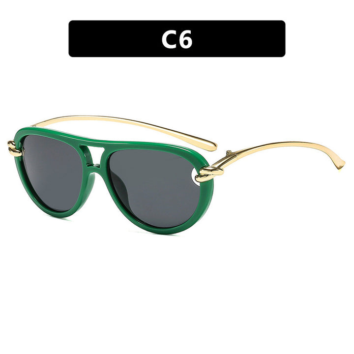 Dame Retro-solbrille med elegant ramme og polariserte linser Luvikno