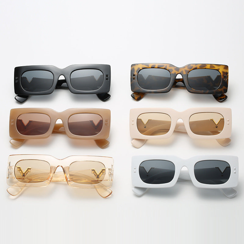 Dame oversized solbrille med dyremønster Luvikno