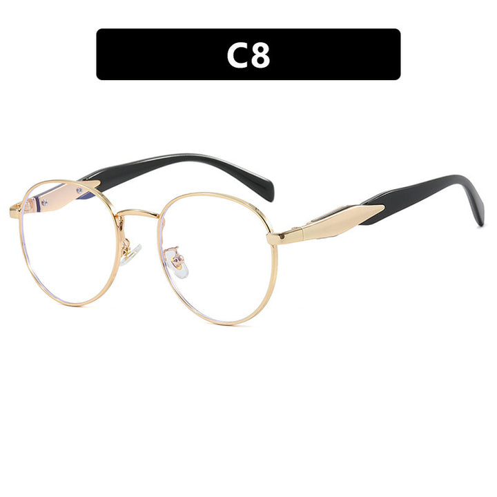 Dame rund solbrille med elegant, gullramme og UV-beskyttelse Luvikno