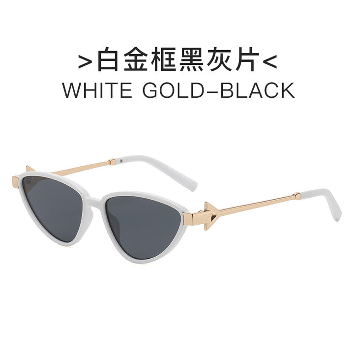 Damer Cat-Eye solbrille med stilfull metallramme og UV-beskyttelse Luvikno