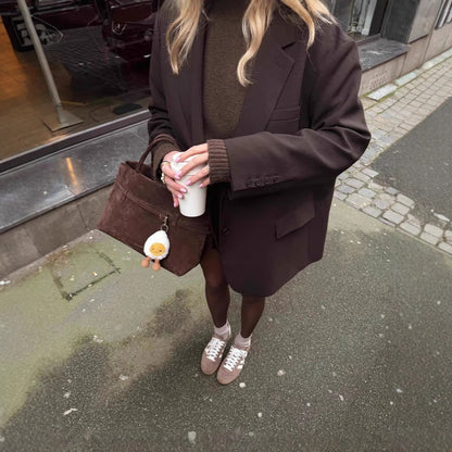 Luvik | Naisten Ylikokoinen Bleiseri pehmeästä villasekoitteesta