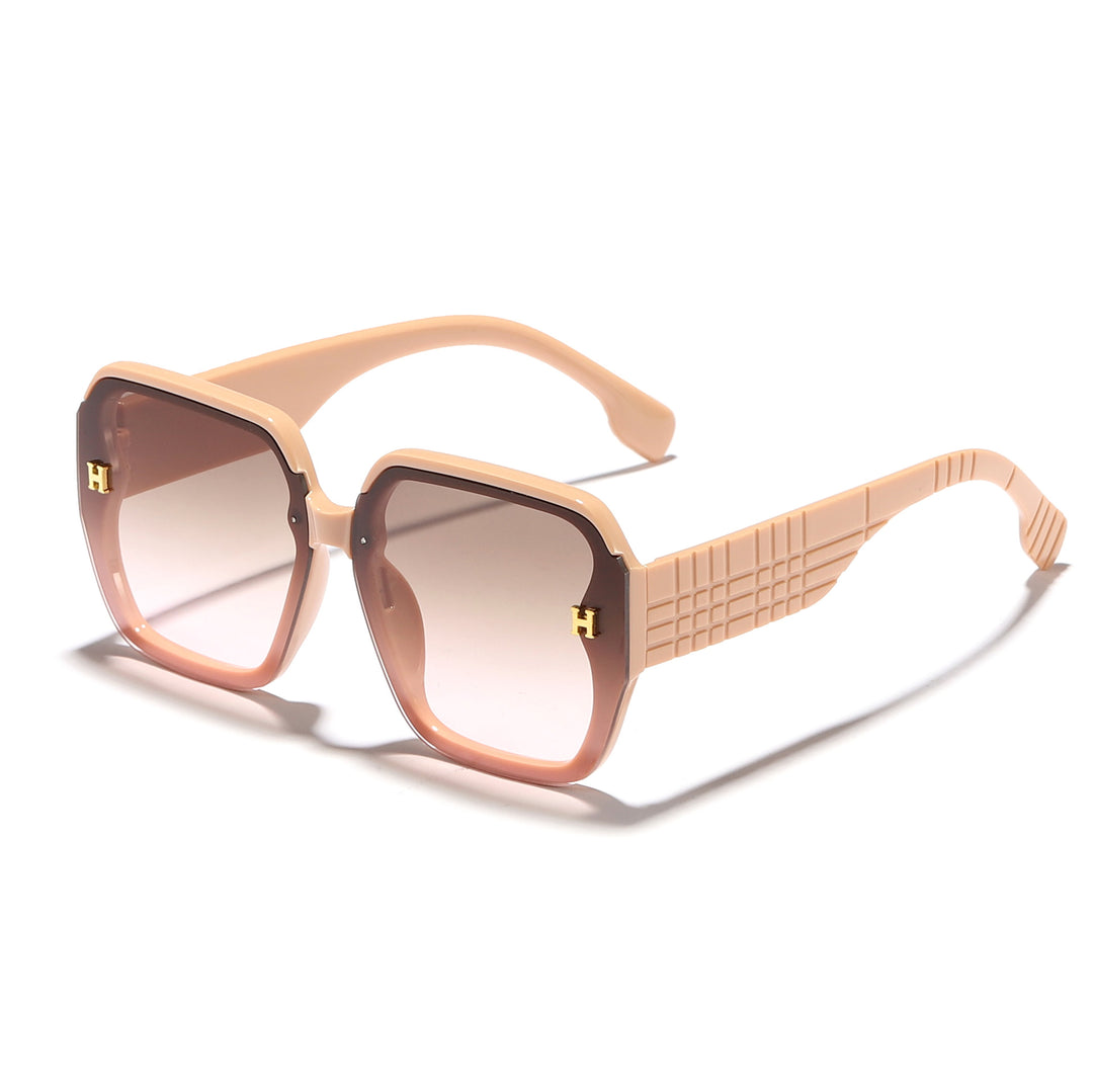 Damer moteriktig solbrille med kvadratisk ramme og trendy glass Luvikno