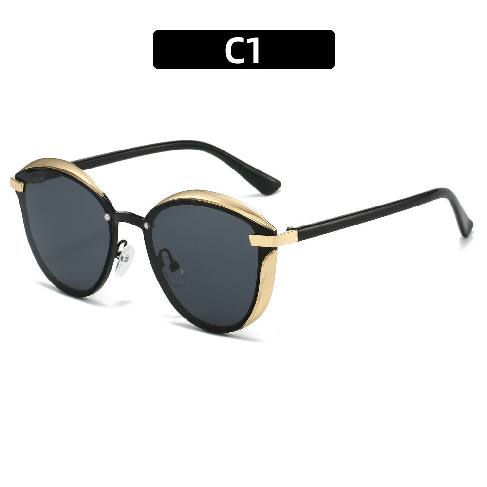 Dame solbrille med luksuriøs metallramme og harmonisk kontur Luvikno