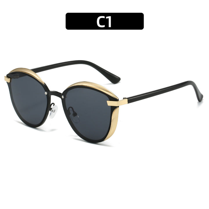 Dame solbrille med luksuriøs metallramme og harmonisk kontur Luvikno