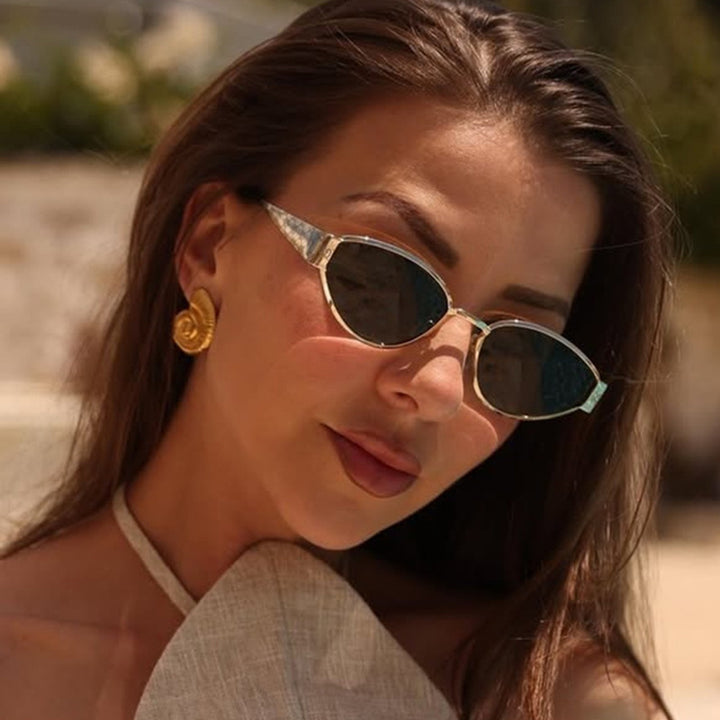 Dame Cat-Eye solbriller med elegant design og luksuriøse detaljer Luvikno