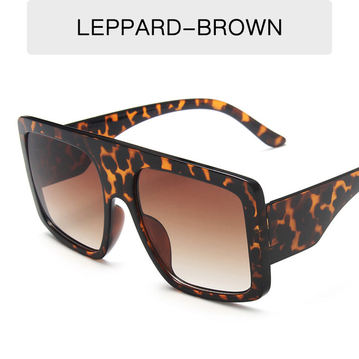 Dame oversized solbriller med markant leopardmønster Luvikno