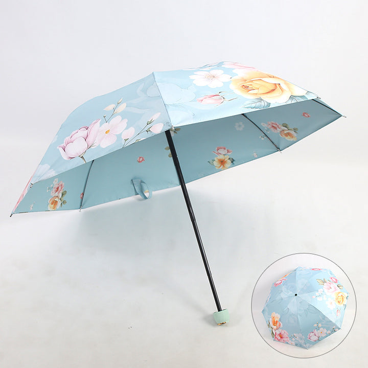 Dame Faltbar Paraply med Elegant Blomsterdesign Luvikno