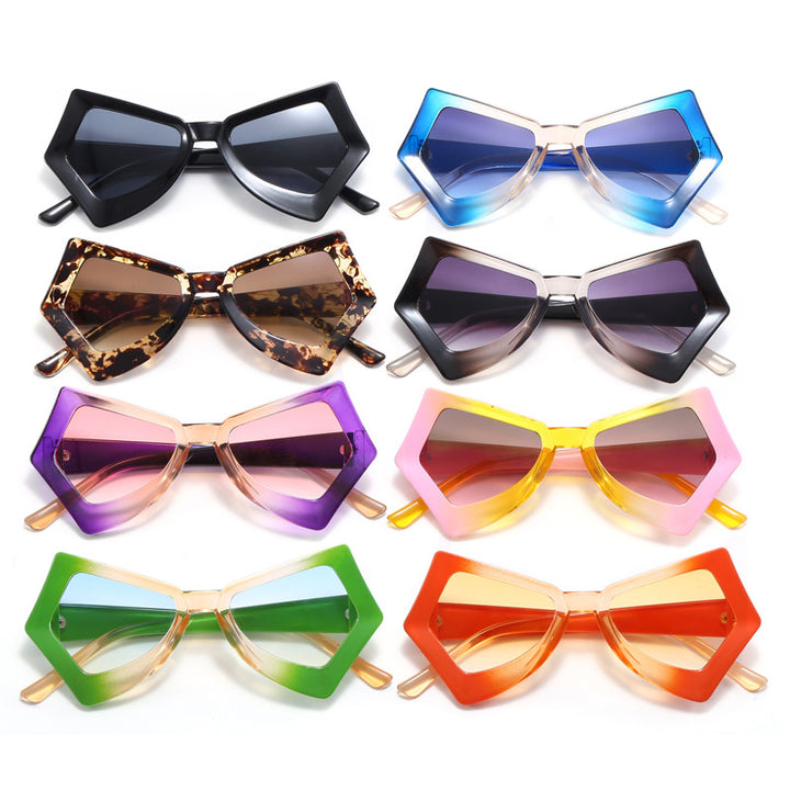 Dame polygonal solbrille i ekstravagant design Luvikno