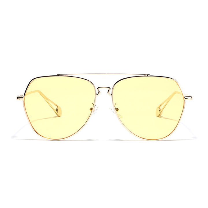 Dame aviator solbriller med polariserte linser og elegant metallramme Luvikno