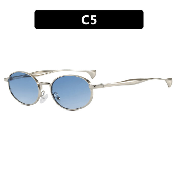 Dame robust rund solbrille med speilglass Luvikno