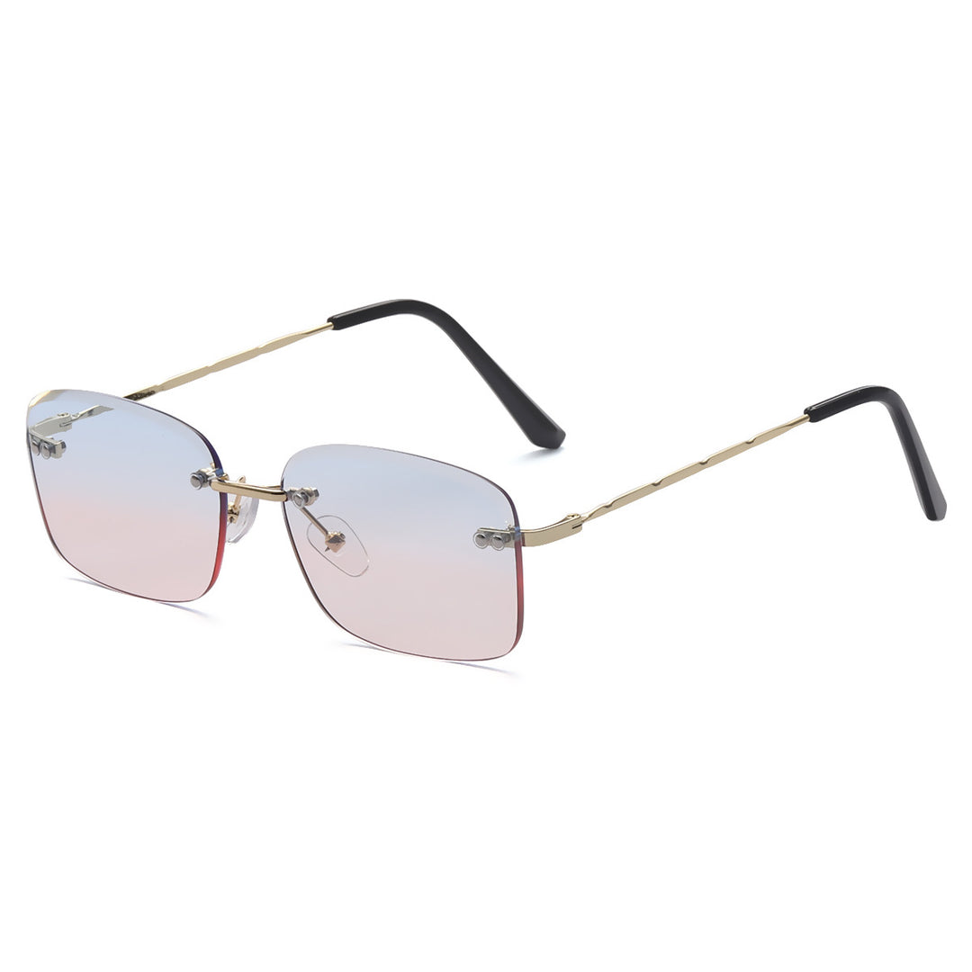 Dame kvadratisk solbrille med polariserte linser og elegant metallramme Luvikno