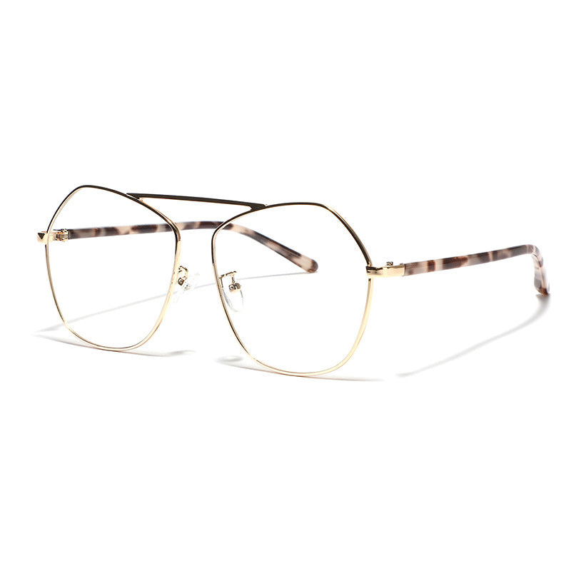 Dame geometrisk solbrille med luksuriøs metallramme Luvikno
