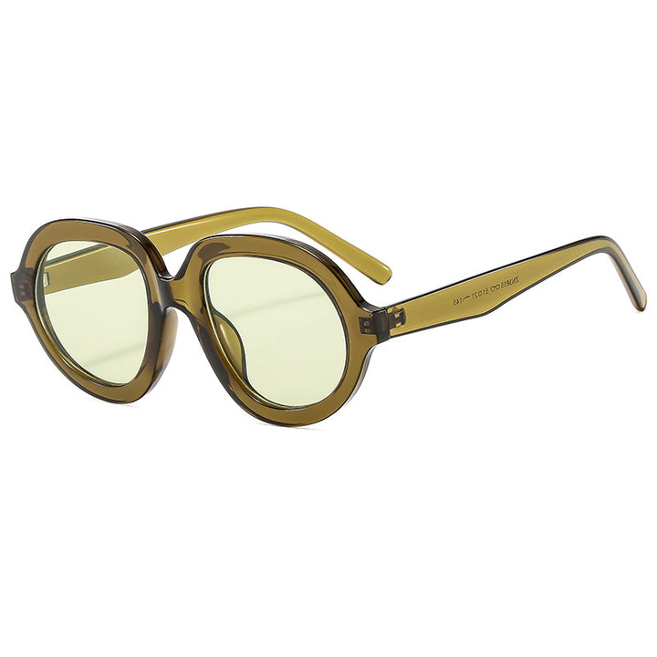 Dame trendy solbriller med bred, oval ramme Luvikno