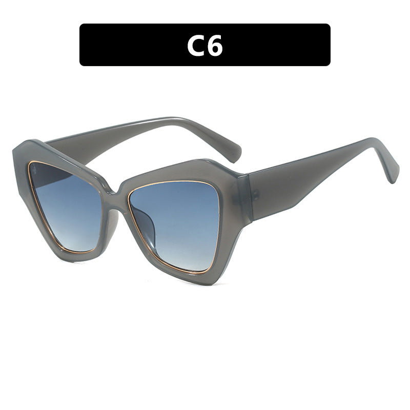 Dame trendy Cat-Eye solbriller med elegant ramme og UV-beskyttelse Luvikno
